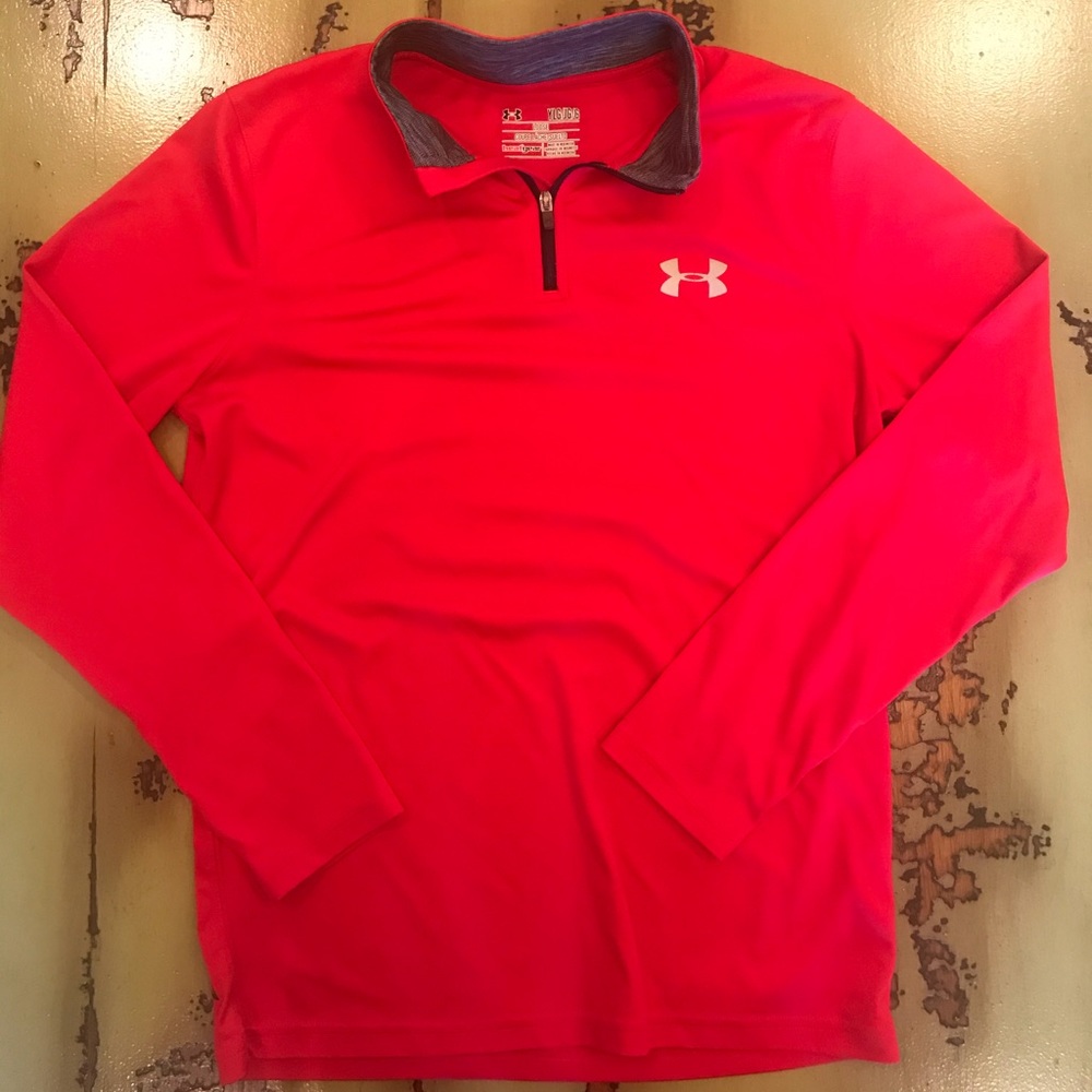 Under Armour YLG 3/4 Zip Pullover - Red